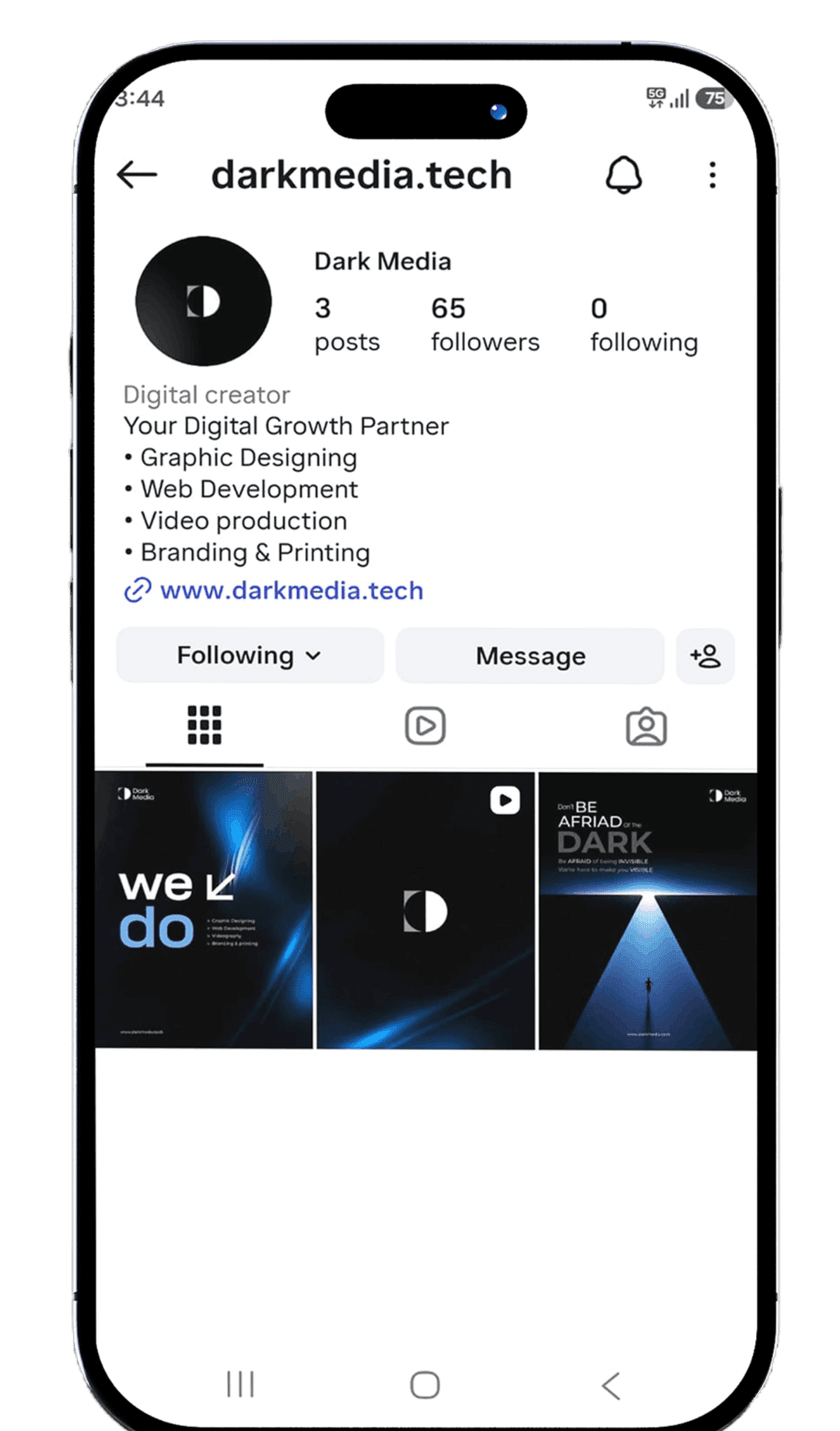Dark Media Instagram Mobile